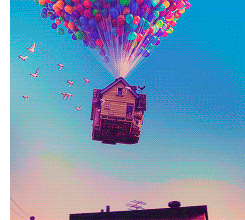Дом, летающий на шариках