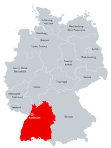 Карлсруэ на карте Германии