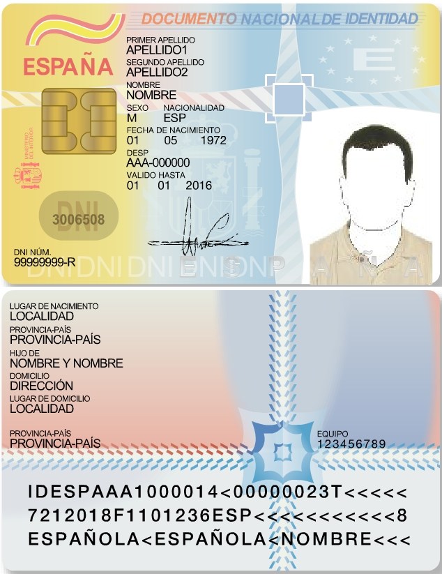 Национальное удостоверение личности в Испании