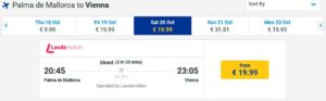 Стоимость авибилетов Мальорка-Вена