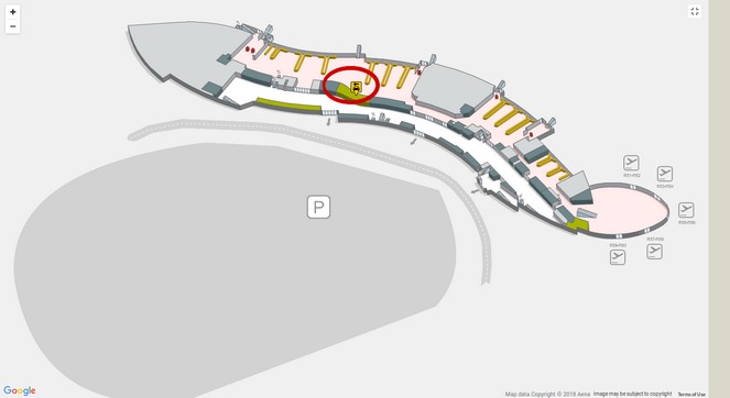 Схема терминалов в аэропорту Валенсии