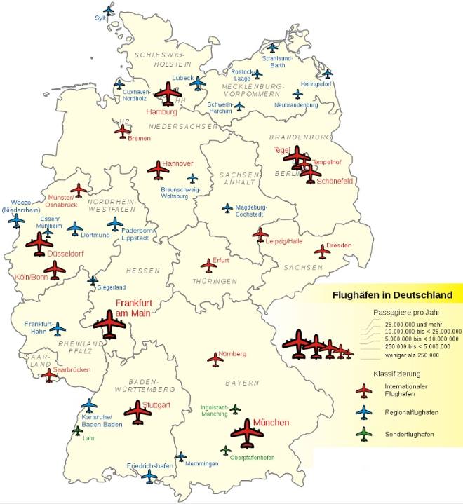 Общая информация об аэропортах Германии