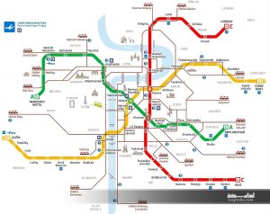 Схема метро и других видов транспорта на чешском языке