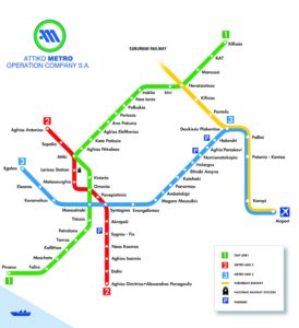 схема афинского метро