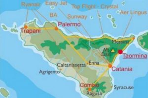 Аэропорты Сицилии на карте