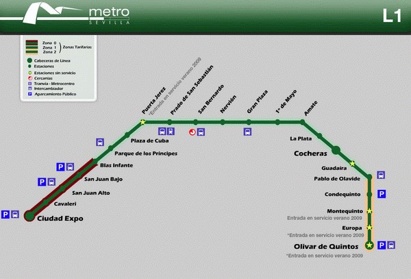 Схема метро Севильи
