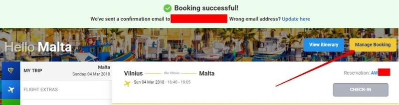 Manage Booking