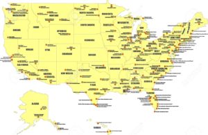 аэропорты Америки на карте