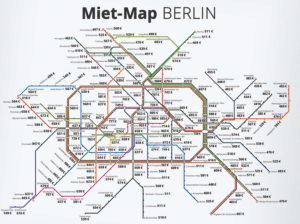 карта и стоимость аренды квартир в Берлине